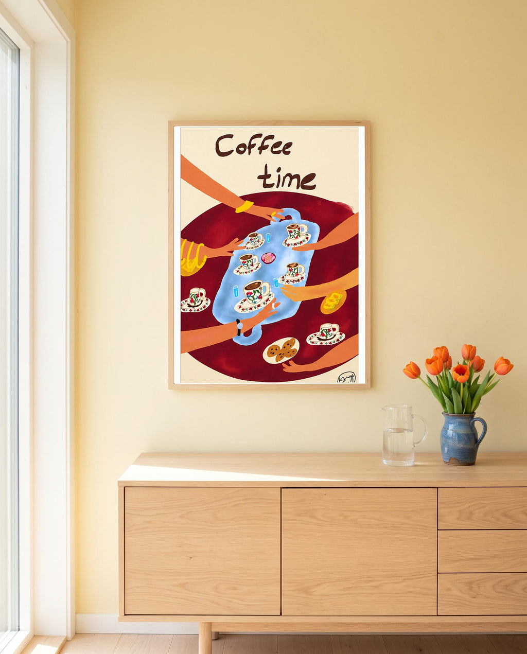Turkish coffee Coffee Time art print, framed wall mockup