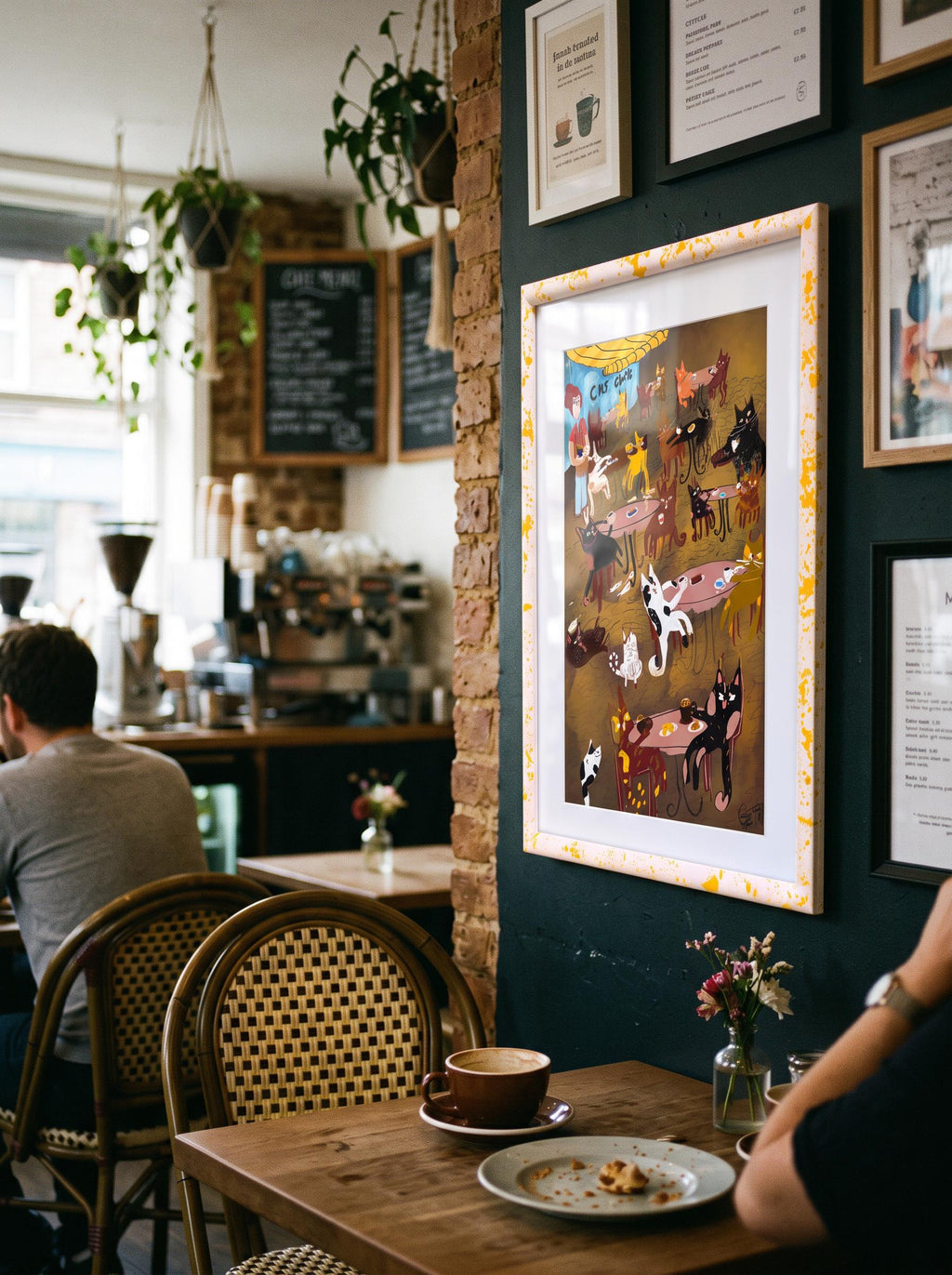Cat Cafe Art Print