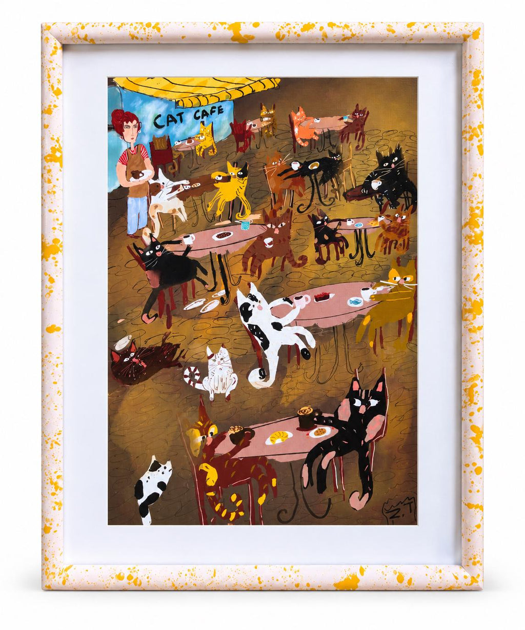 Cat Cafe Art Print