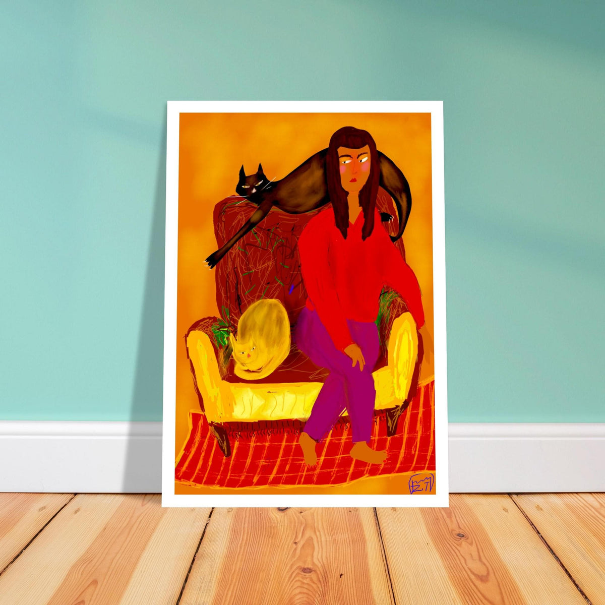 Woman with Cats