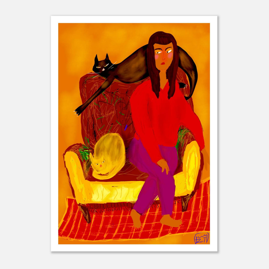 Woman with Cats