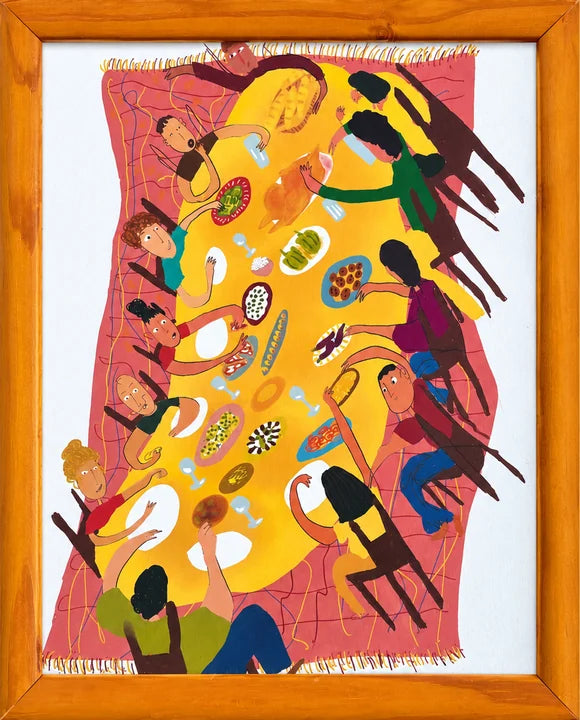 Plakat „Feast Table” – rodzinna uczta, ilustracja do jadalni